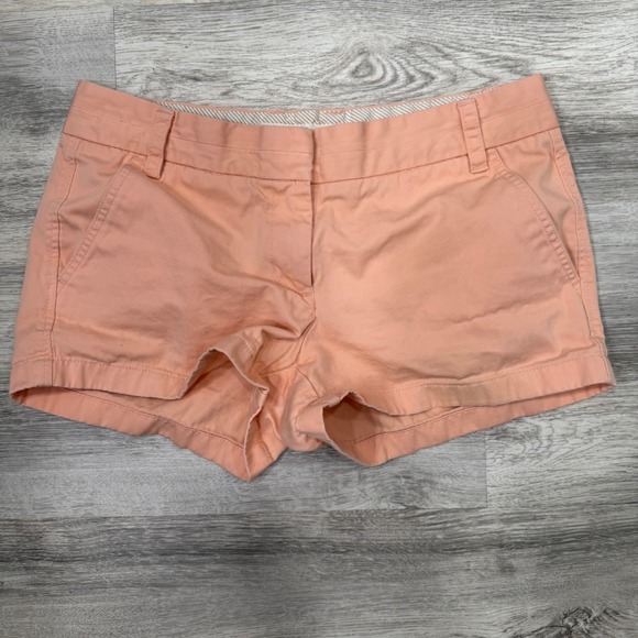 J. Crew Women's Bloomin in Chino Classic Twill Peach Cotton Shorts Size 6 - Picture 1 of 6